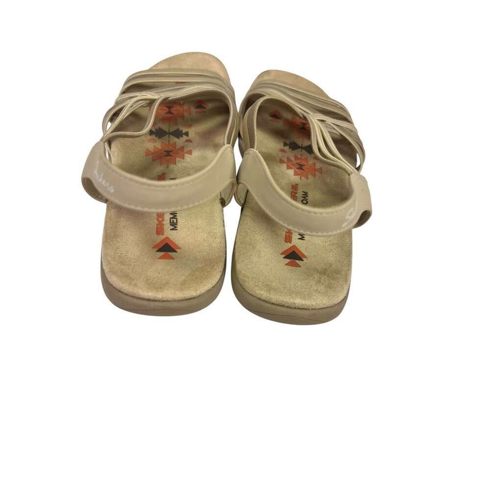 Skechers Reggae Slim Womens Slingback Sandals Beige Memory Foam Size 7 - Picture 4 of 6